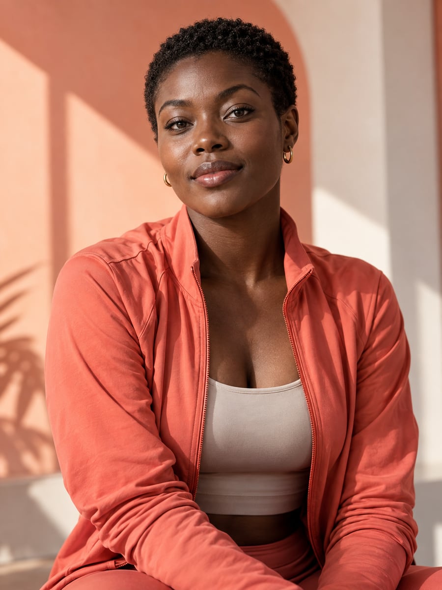 Nia Brooks, a fictional virtual sport creator, in an editorial portrait